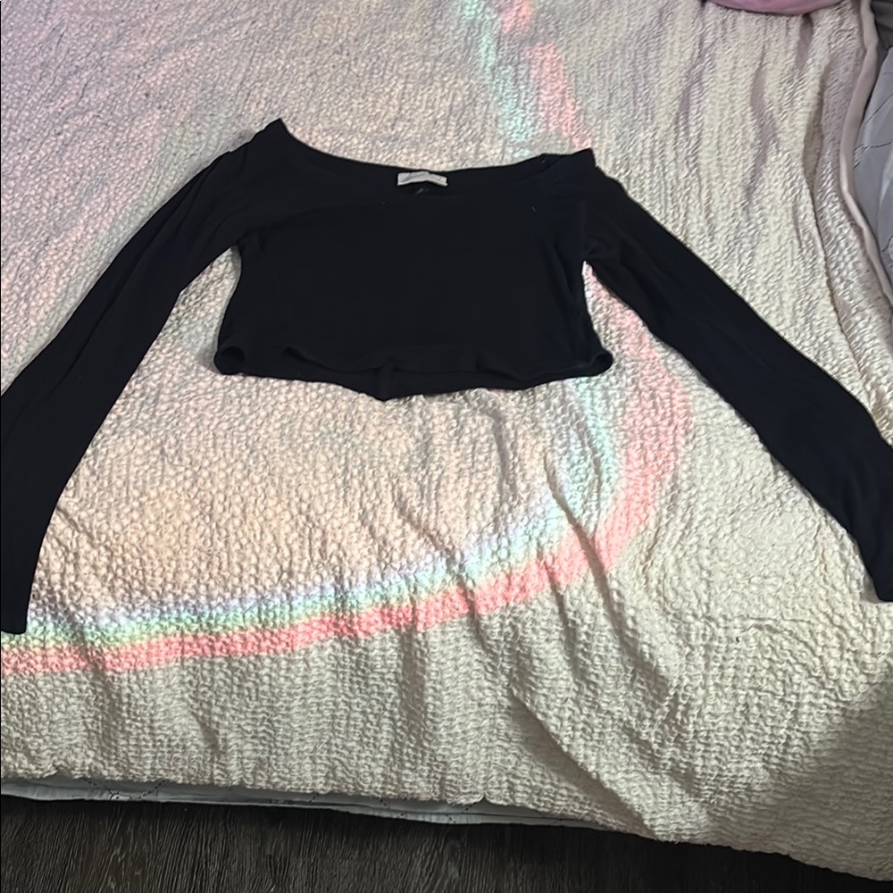 Elegant Black Long Sleeve Women's Top
